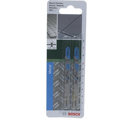 Полотно для лобзика по металлу T118G (91 мм; 36 TPI; 2 шт.) Bosch 2609256731