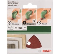 Шлифлист по дереву (93 мм; К80; 5 шт.) Bosch 2609256A50