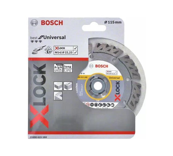 Диск алмазный X-LOCK Best for Universal (115x22.23x2.2x12 мм) Bosch 2608615160 1