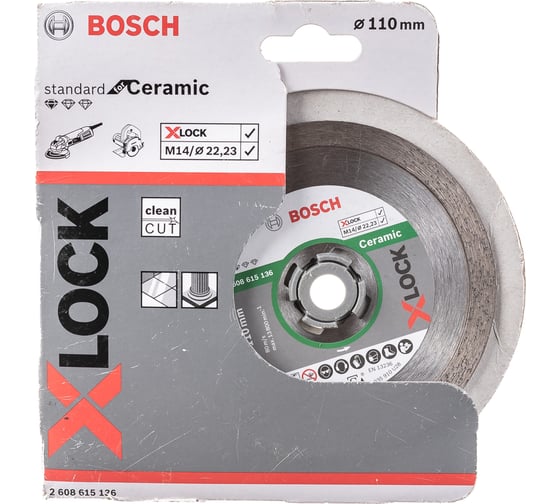 Диск алмазный Standard for Ceramic X-LOCK (110х22.2 мм) Bosch 2608615136