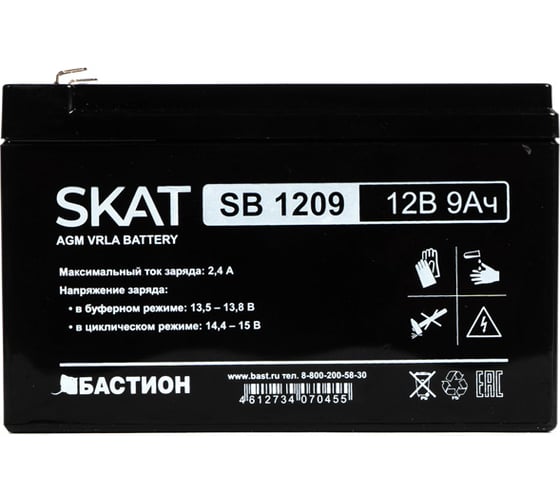 Аккумулятор свинцово-кислотный SKAT SB 1209 Бастион 2540