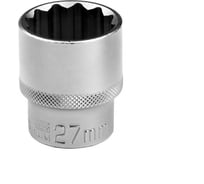 Головка торцевая 1/2", 27 мм, 12-гранная, CrV, под квадрат STELS 13671