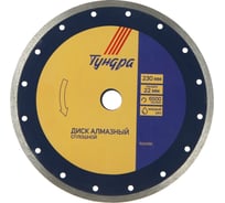 Диск алмазный отрезной сплошной, мокрый рез, 230x22 мм ТУНДРА 1032299