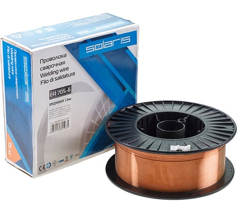 Проволока сварочная омедненная ER 70S-6 1.2 мм, 15 кг SOLARIS WM-ER70S6-12S15