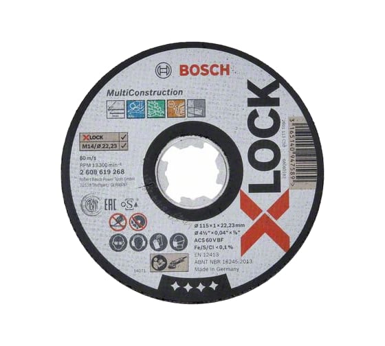 Диск отрезной X-LOCK Multi Material (115x1x22.23 мм; прямой) Bosch 2608619268