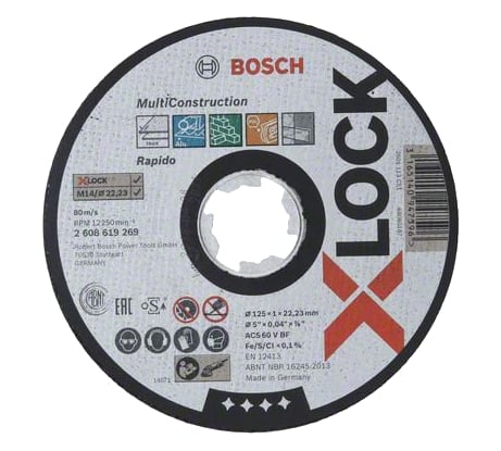 Диск отрезной X-LOCK Multi Material (125x1x22.23 мм; прямой) Bosch 2608619269