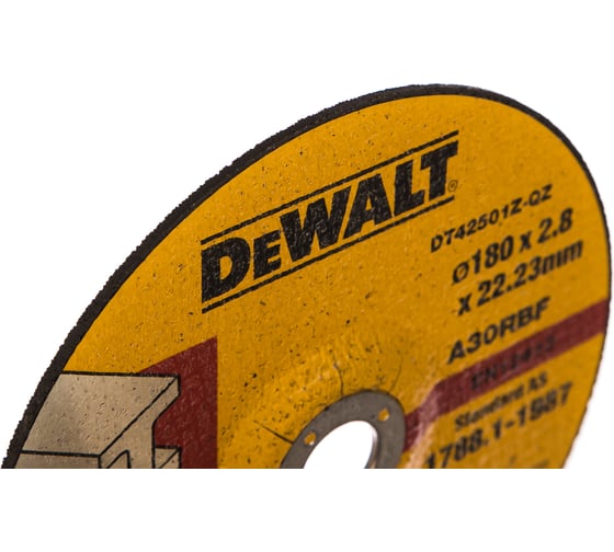 Круг отрезной по металлу INDUSTRIAL, 180x22.2х2.8 мм DEWALT DT42501Z