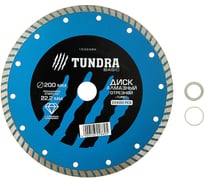 Диск алмазный отрезной TURBO, сухой рез, 200x22 мм ТУНДРА 1032286