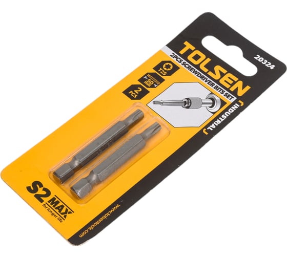 Набор вставок бит торцевых 1/4", Torx, T25, 50 мм, 2 шт TOLSEN 20324