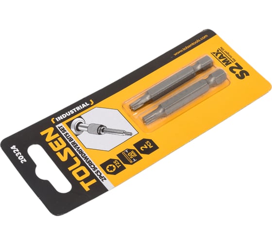 Набор вставок бит торцевых 1/4", Torx, T25, 50 мм, 2 шт TOLSEN 20324