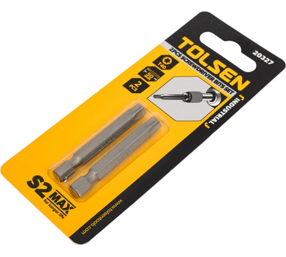 Набор вставок бит торцевых 1/4", Torx, T40, 50 мм, 2 шт TOLSEN 20327