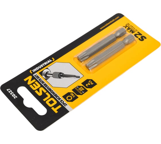 Набор вставок бит торцевых 1/4", Torx, T40, 50 мм, 2 шт TOLSEN 20327