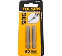 Набор вставок бит торцевых 1/4", Slotted, 6.5x1.2 мм, 50 мм, 2 шт TOLSEN 20307
