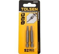 Набор вставок бит торцевых 1/4", Slotted, 4.5x0.6 мм, 50 мм, 2 шт TOLSEN 20303
