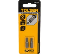 Набор вставок бит торцевых 1/4", Torx, T30, 25 мм, 2 шт TOLSEN 20226