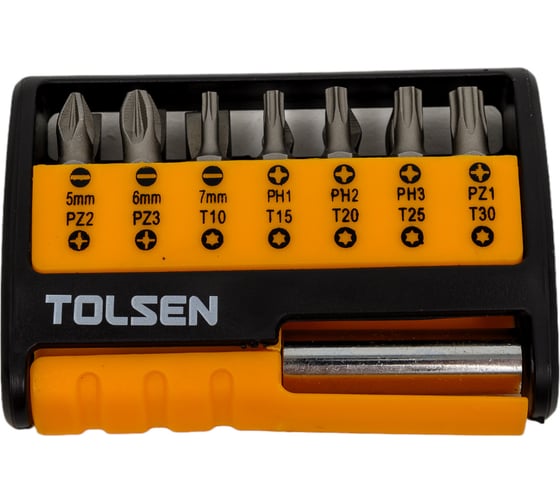 Набор вставок бит 1/4", PH, PZ, SL, Torx, 15 предметов TOLSEN 20365 1