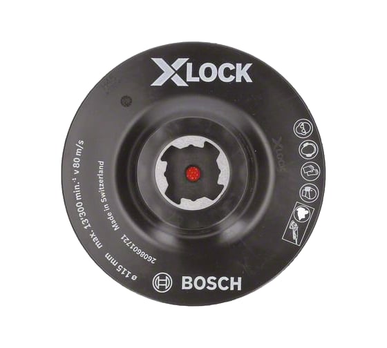 Тарелка опорная X-LOCK на липучке 115 мм Bosch 2608601721