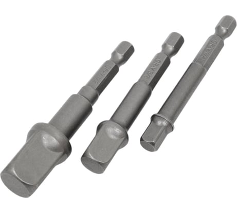 Набор переходников 1/4"DR, 3/8"DR, 1/2"DR, 3 предмета TOLSEN 77864