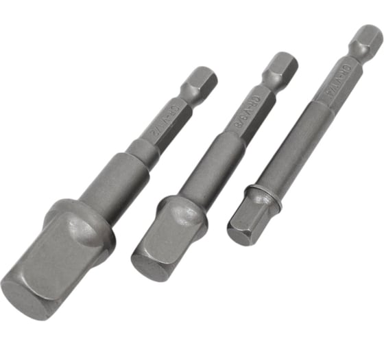 Набор переходников 1/4"DR, 3/8"DR, 1/2"DR, 3 предмета TOLSEN 77864