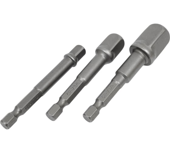 Набор переходников 1/4"DR, 3/8"DR, 1/2"DR, 3 предмета TOLSEN 77864