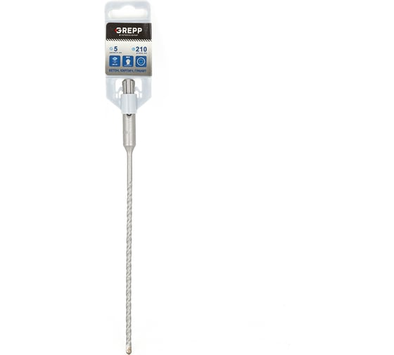 Бур SDS-plus 5х210 мм, 2-х гранный наконечник с твердосплавной напайкой YG8C GREPP 103-05210 1