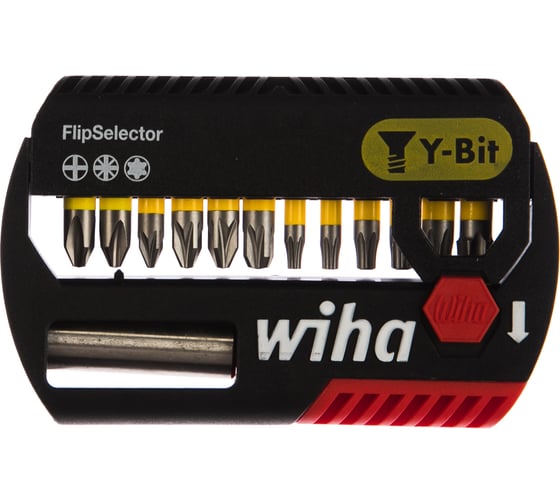 Набор бит, органайзер FlipSelector Y-Bit 25, 25 мм PH/PZ/TORX/Битодержатель, 13 шт. WIHA 41827