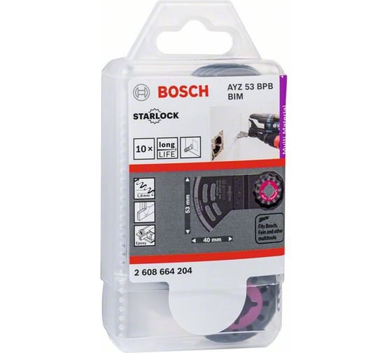 Полотна по дереву Starlock Dual-Tec AYZ 53 BPB, 10 шт. Bosch 2608664204