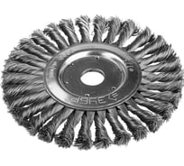 Щетка ЭКСПЕРТ дисковая для УШМ (жгутированная проволока 0,5 мм, 175 мм, 22.2 мм) Зубр 35190-175_z01
