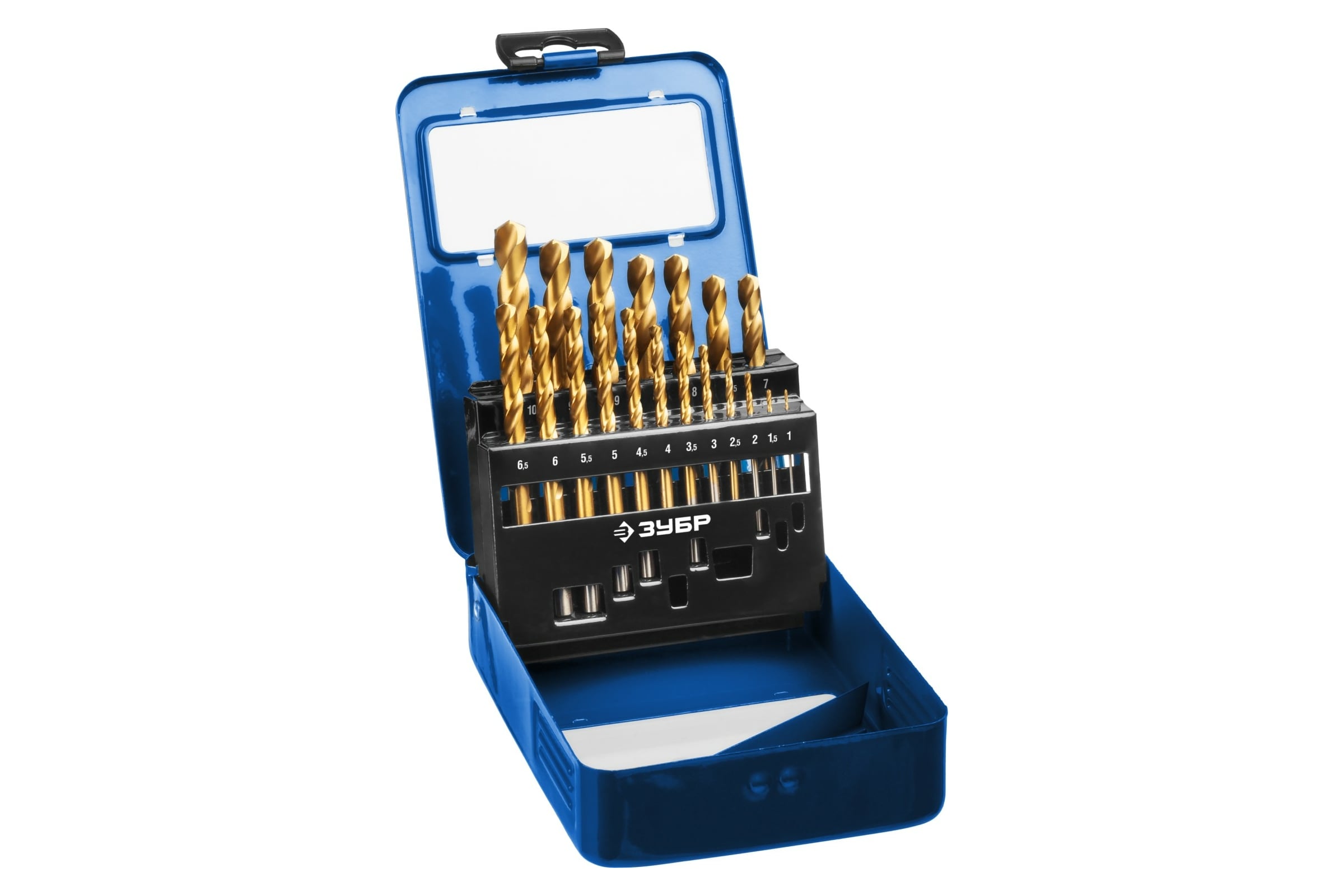 Набор сверл по металлу ЗУБР Кобальт 19 шт, 1-10 мм, сталь Р6М5К5