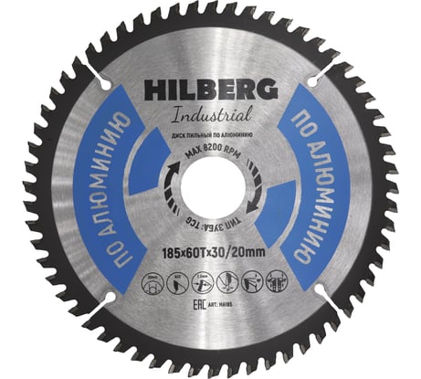 Диск пильный Hilberg Industrial Алюминий 185x30/20x60Т HA185