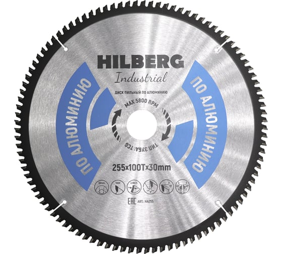 Диск пильный Industrial Алюминий (255x30 мм; 100Т) Hilberg HA255 1