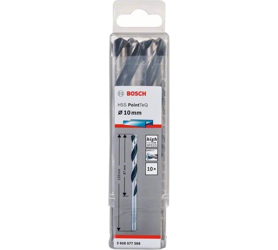 Сверло спиральное по металлу PointTeQ (10 шт; 10х87х133 мм) Bosch 2608577268