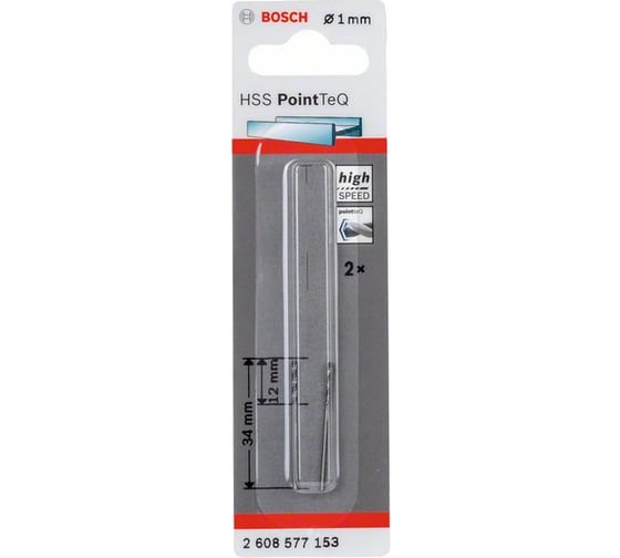 Сверло спиральное по металлу PointTeQ (2 шт; 1х12х34 мм) Bosch 2608577153