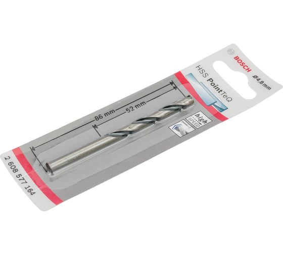 Сверло спиральное по металлу PointTeQ (4.8х52х86 мм) Bosch 2608577164