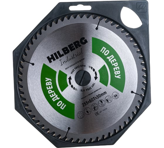 Диск пильный Industrial Дерево (255x30 мм; 60Т) Hilberg HW256