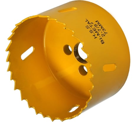 Коронка биметаллическая 73 мм, M16 с дополнительной фиксацией ТУНДРА 7351944