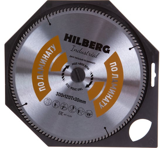 Диск пильный Industrial Ламинат (300x30 мм; 120Т) Hilberg HL300