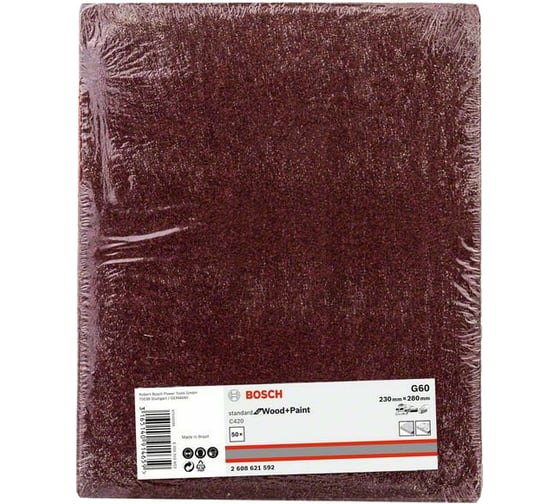 Лист шлифовальный C420 Standard for Wood and Paint (230х280 мм; G60) Bosch 2608621592