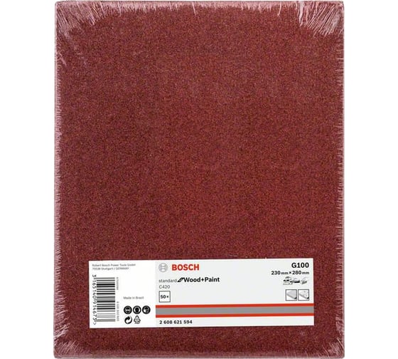 Лист шлифовальный C420 Standard for Wood and Paint (230х280 мм; G100) Bosch 2608621594