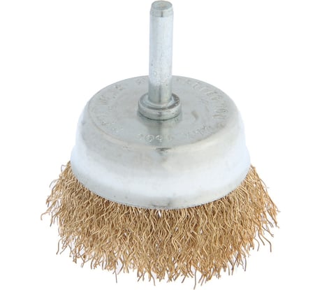Щетка металлическая со шпилькой, чашка, 65 мм для дрели ТУНДРА 1032350