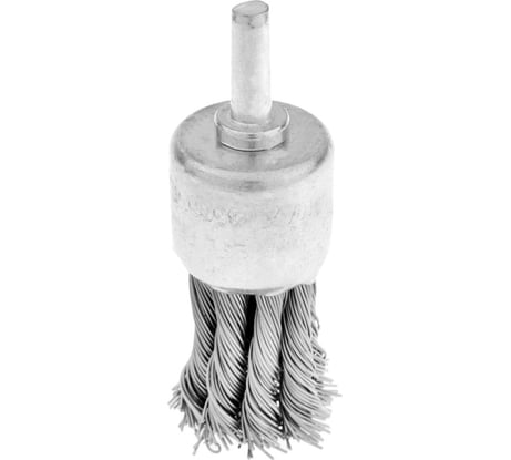 Щетка металлическая со шпилькой, крученая проволока, чашка, 25 мм для дрели ТУНДРА 1032353