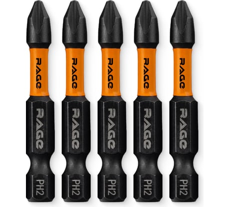 Биты ударные IMPACT S2, PH2, 50 мм, 5 шт rage by VIRA 554122