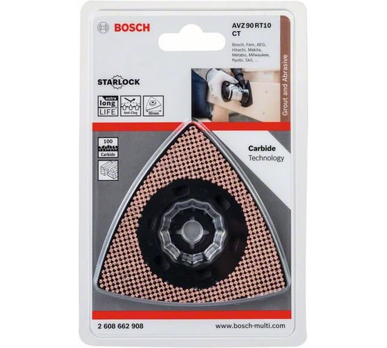 Шлифпластина AVZ 90 RT10 Carbide RIFF 90 мм Bosch 2608662908