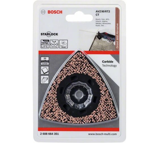 Шлифпластина AVZ 90 RT2 Carbide RIFF 90 мм Bosch 2608664351