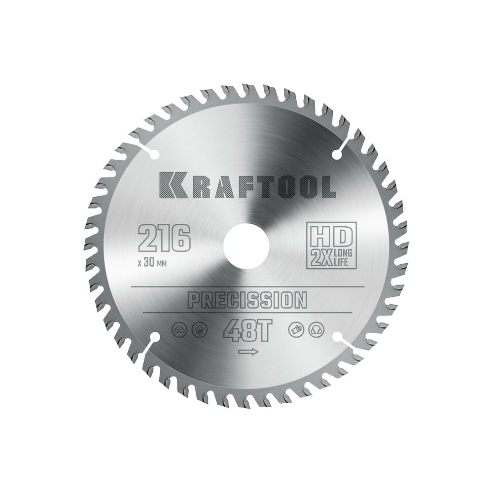 Пильный диск по дереву KRAFTOOL Precision 216x30 мм, 48Т 36952-216-30 ...