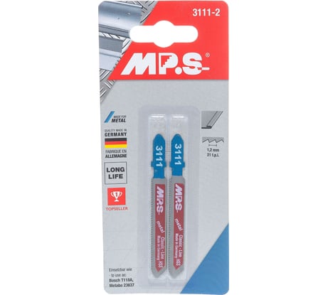 Пилки по металлу T118A (75х50х1.2 мм; 2 шт.) для лобзика MPS 3111-2
