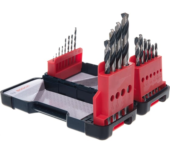 Набор сверл HSS PointTeQ 1-10 мм, 18 шт., TBox Bosch 2608577350