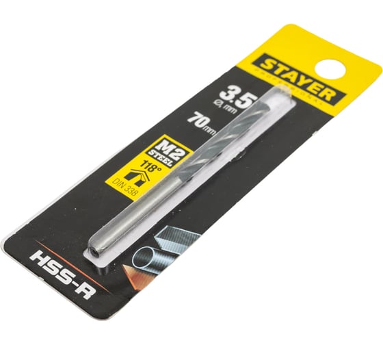 Сверло Professional по металлу HSS-R, (сталь М2, DIN 338, 3.5 мм) Stayer 29602-3.5