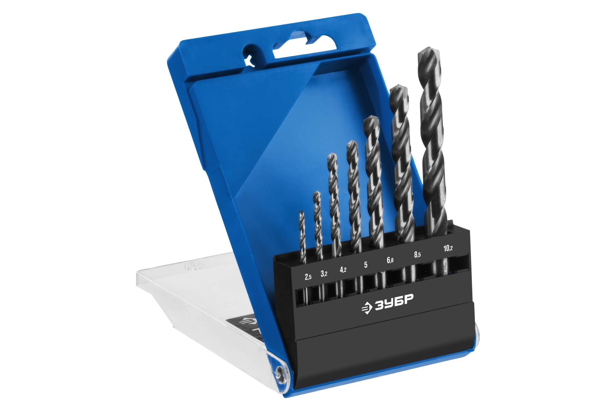 Набор сверл по металлу ЗУБР Проф-А 2.5-10.2 мм, 7 шт, сталь P6M5