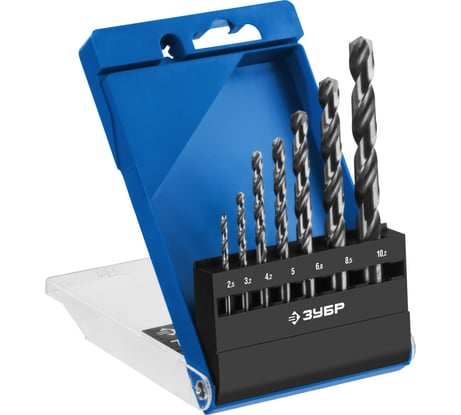 Набор сверл по металлу ЗУБР Проф-А 2.5-10.2 мм, 7 шт, сталь P6M5 29625-H7R